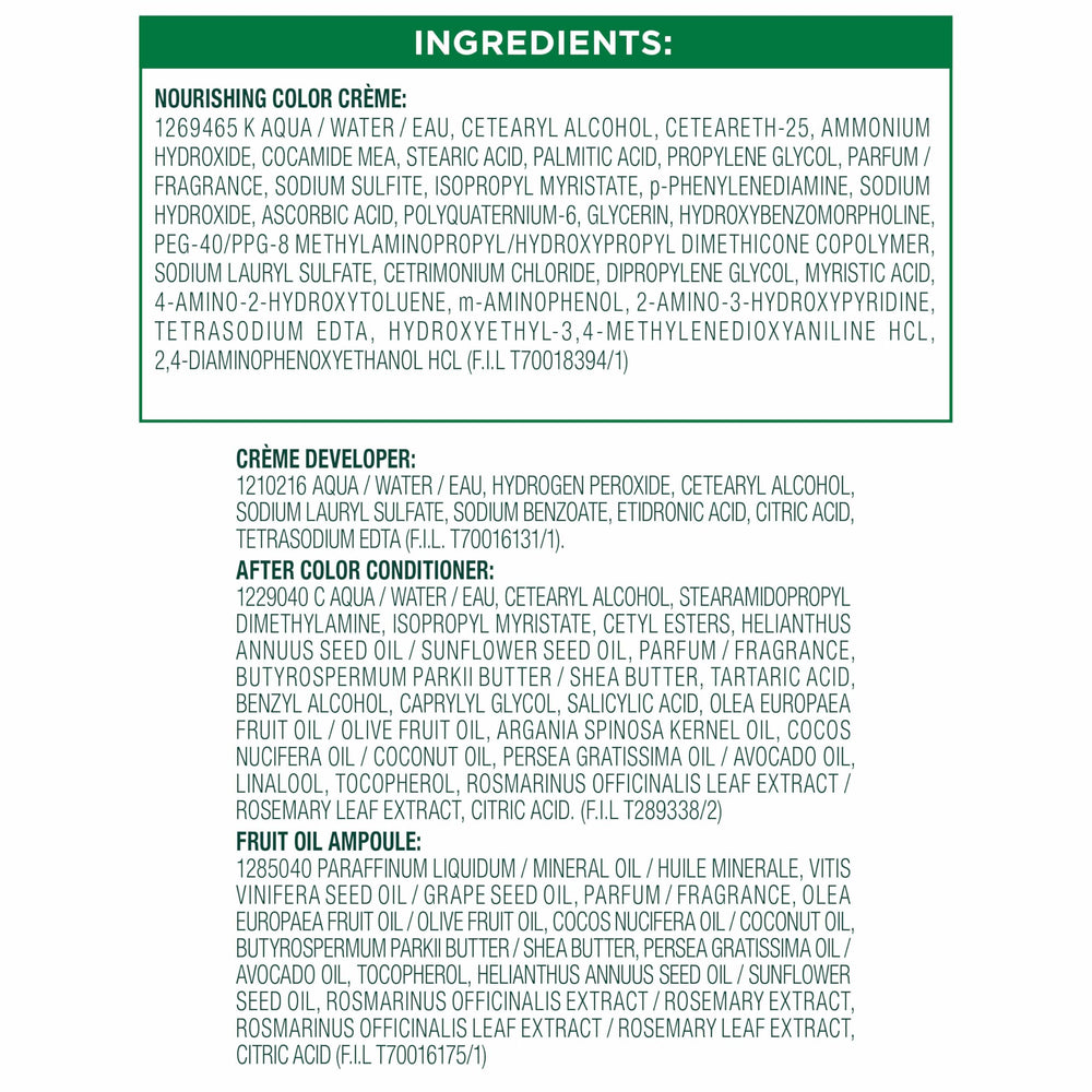 Garnier Nutrisse Ultra Creme vegan and cruelty-free shade range options