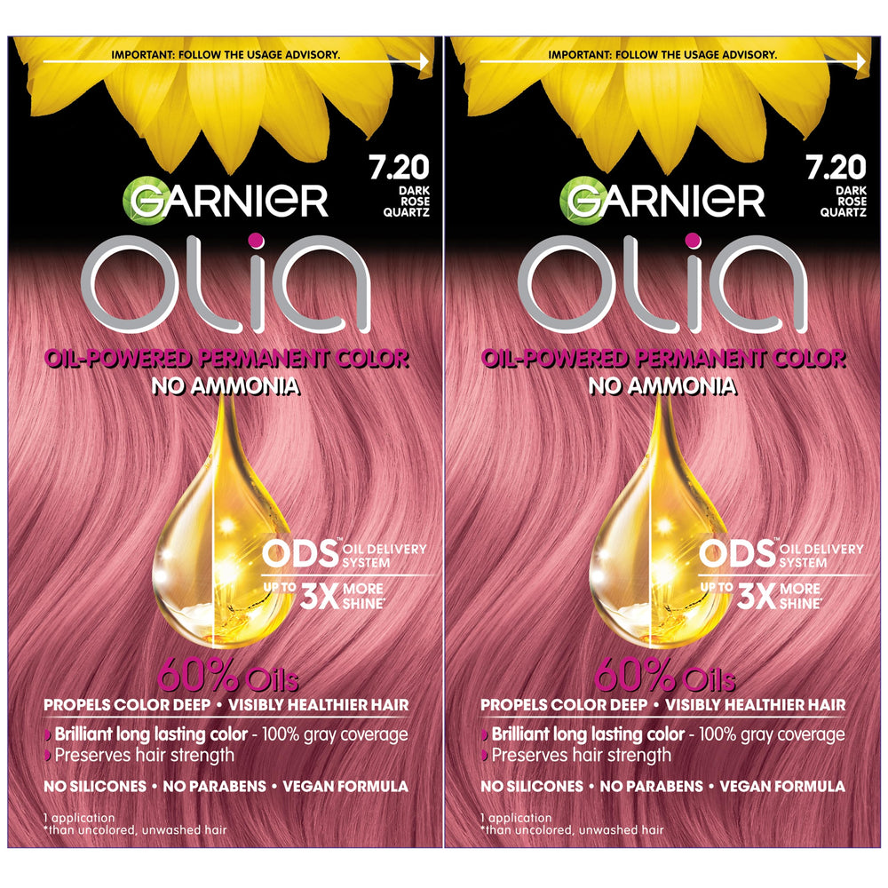 Garnier Olia 7.20 Dark Rose Quartz bottle ready for vibrant, long-lasting color.