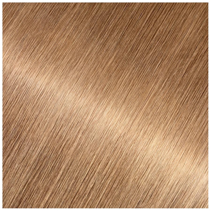 Garnier Olia brilliant color result with 100 percent gray coverage.