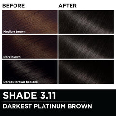 Garnier Olia color kit with developer and colorant for easy use.