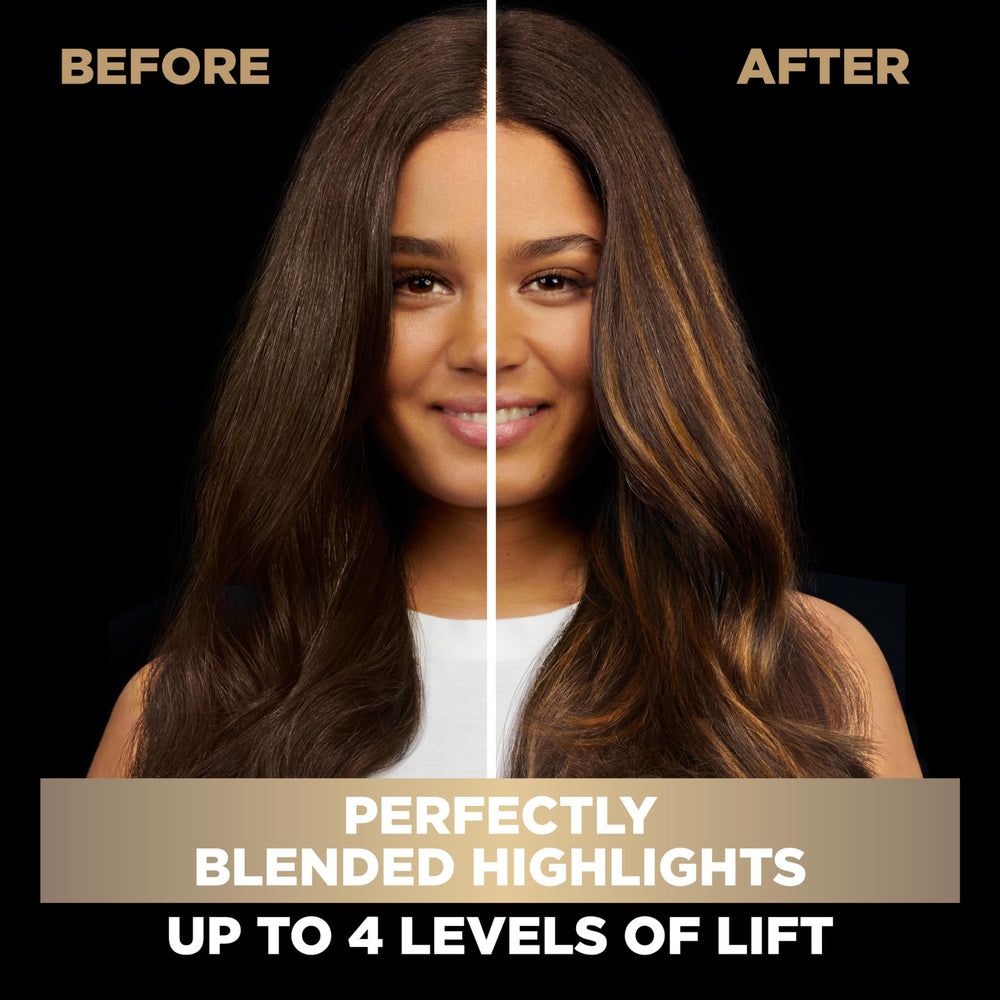 Garnier Olia spatula used to mix color evenly.