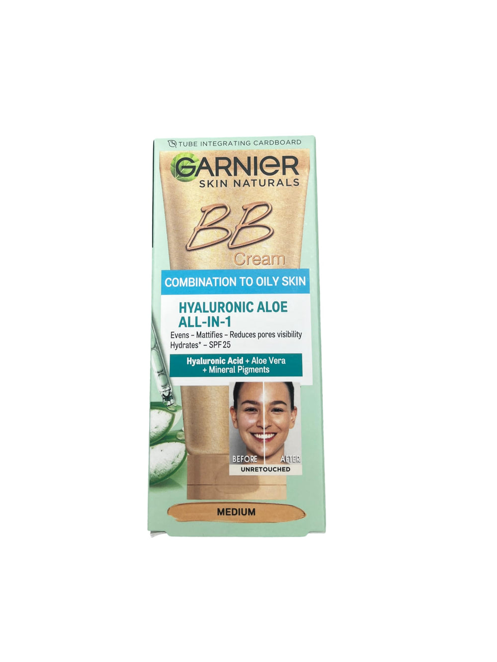 Garnier Skin Naturals BB Cream textura ligera para un acabado natural en piel mixta.