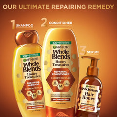 Garnier Honey Treasures champú, ayuda a reducir la apariencia de puntas abiertas.