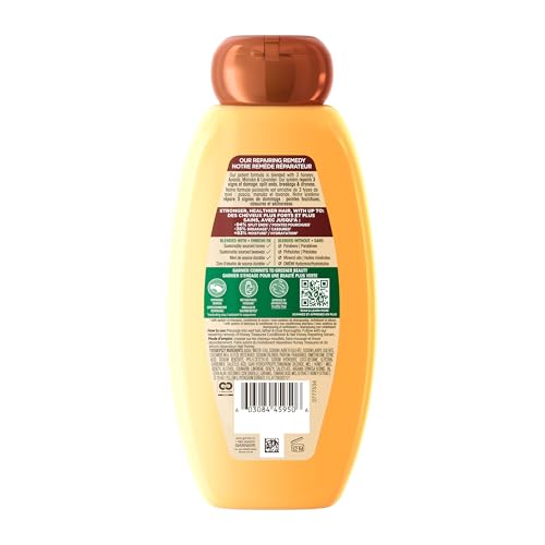Garnier Whole Blends Reparando Miel Tesoros: envase ergonómico fácil de usar en la ducha.