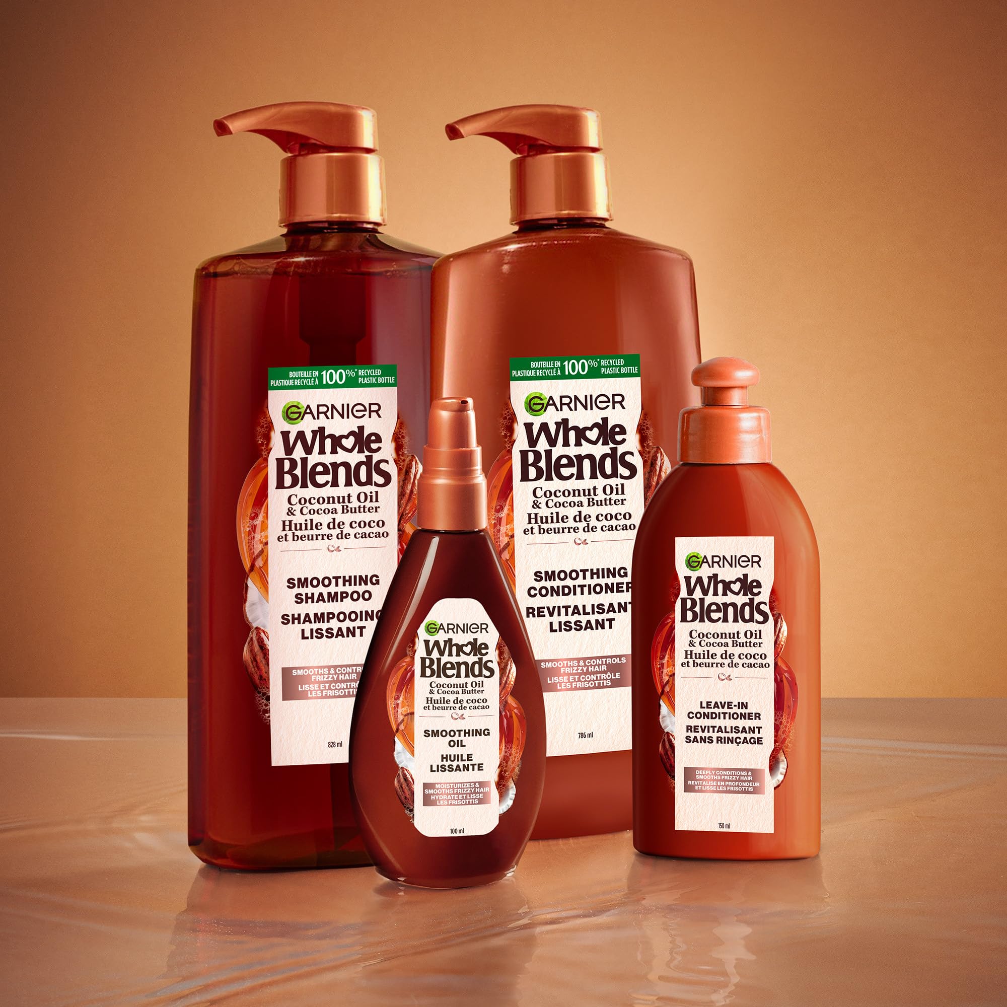 Garnier Whole Blends Aceite con coco y cacao para cuidado diario.
