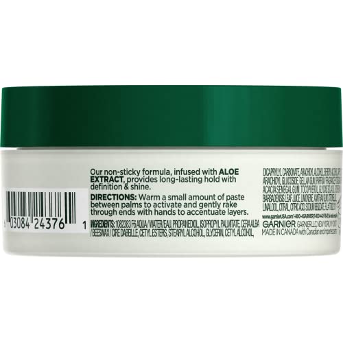 Garnier Fructis Pure Clean Finishing Paste texture demonstrates strong hold without stickiness.