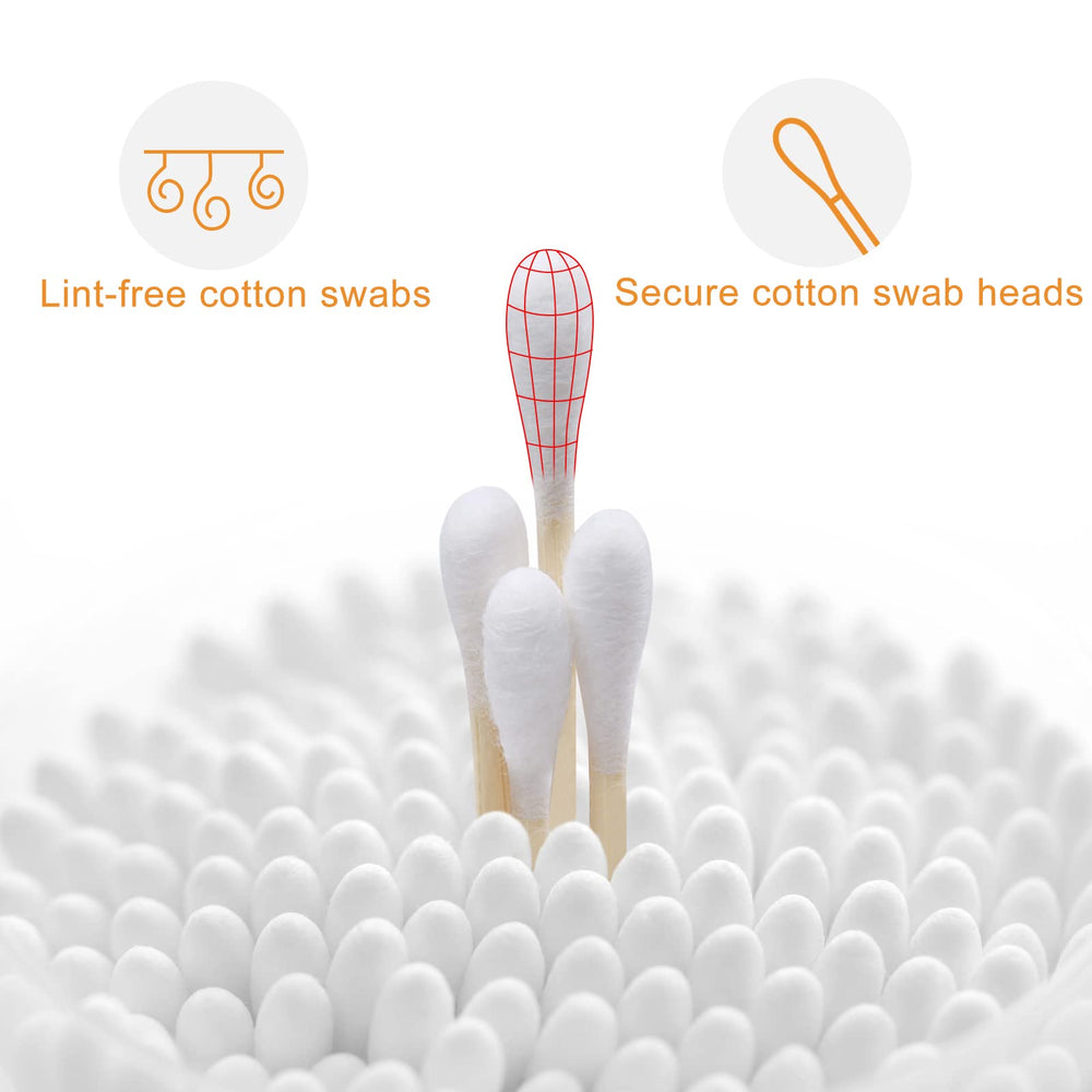 Garrelett double-tip swabs close-up shows soft tips for precise cleaning.