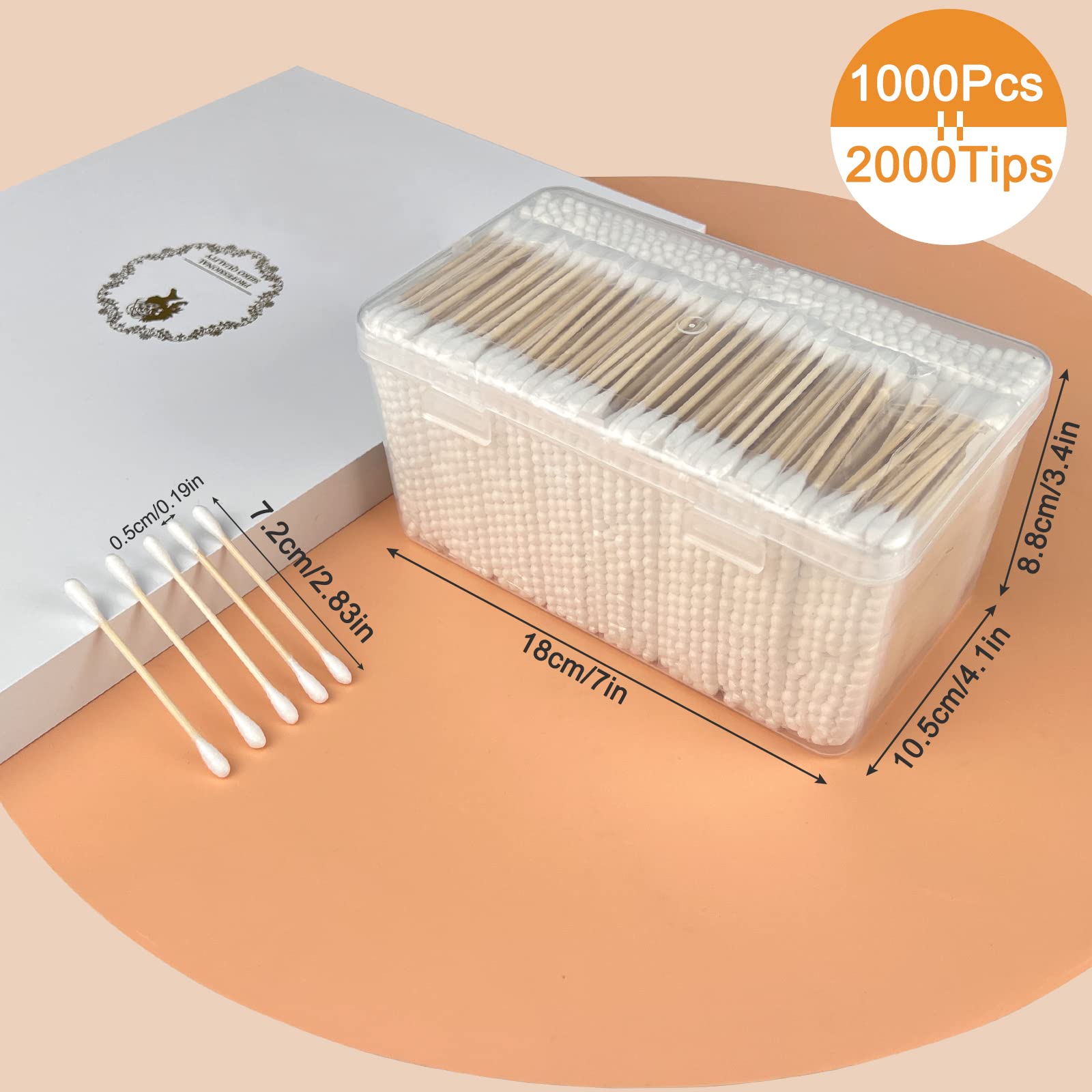 Garrelett 1000-count swabs shown for long-term personal care.