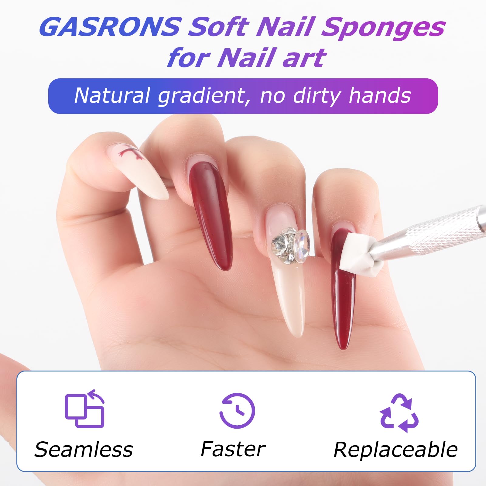 GASRONS reusable nail sponges easy to rinse and reuse after sessions