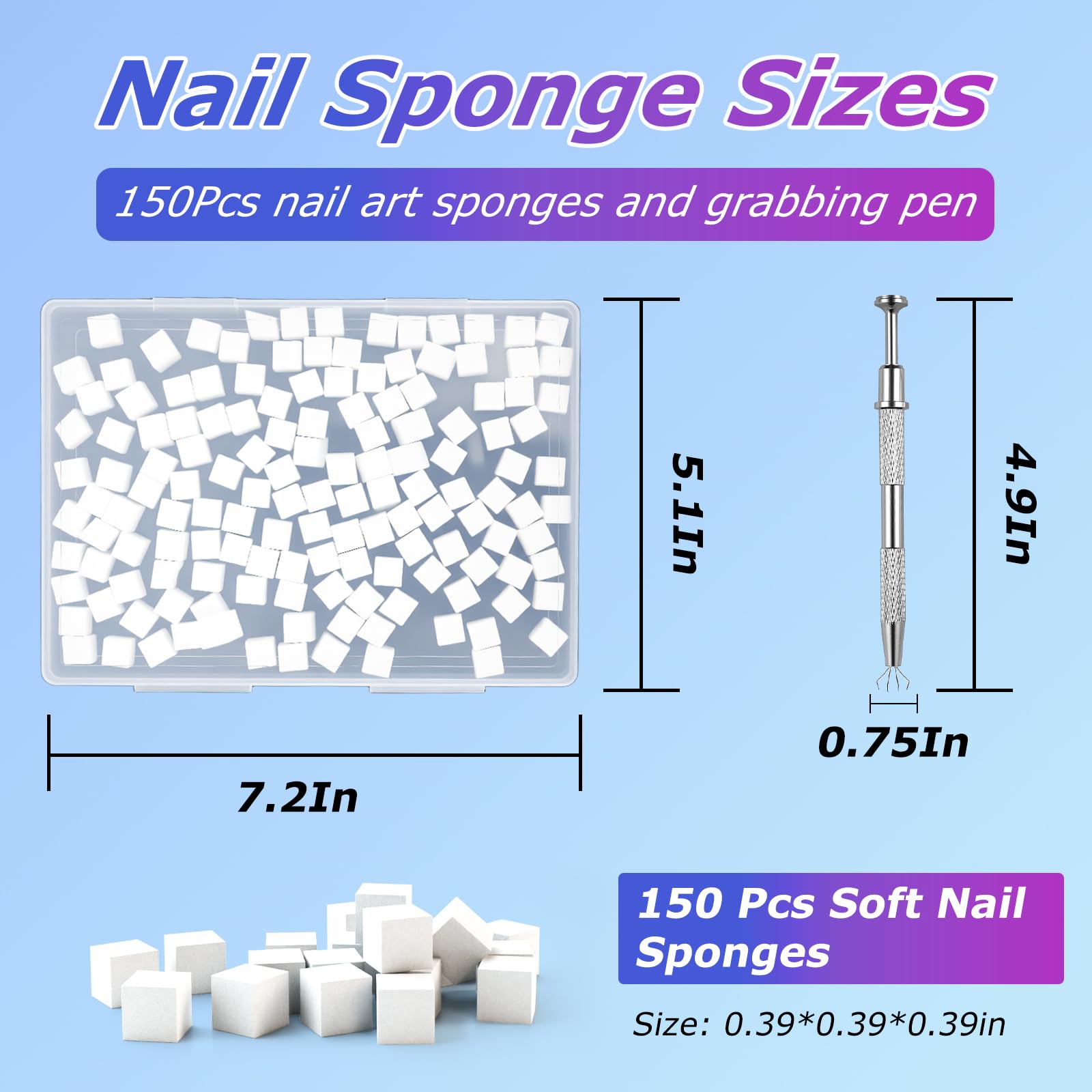 GASRONS silver grabbing pen assists quick sponge handling during manicure