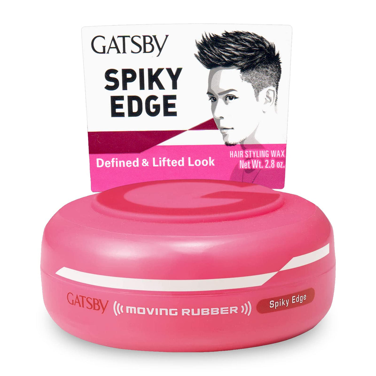 Gatsby Moving Rubber Spiky Edge vista frontal, sujeción duradera para el peinado