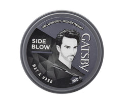 Gatsby Wax Matt & Hard 75g Grey cap for easy styling.