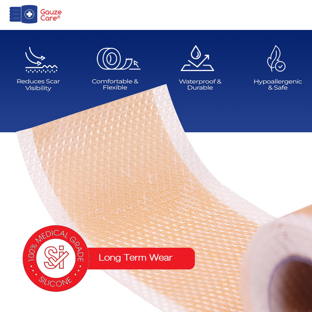 Gauze Care: tira silicona para cicatrices reduce la visibilidad de cicatrices.