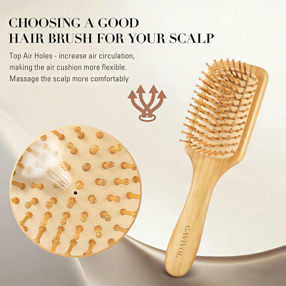 GAVIVOL bamboo brush offers scalp massage during routine care