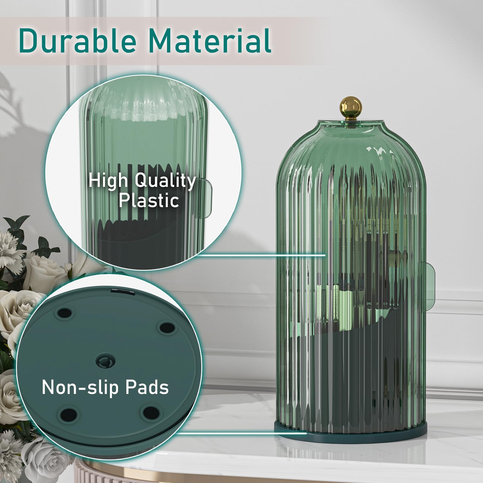 GAXmi waterproof lid protects brushes in humid bathrooms.