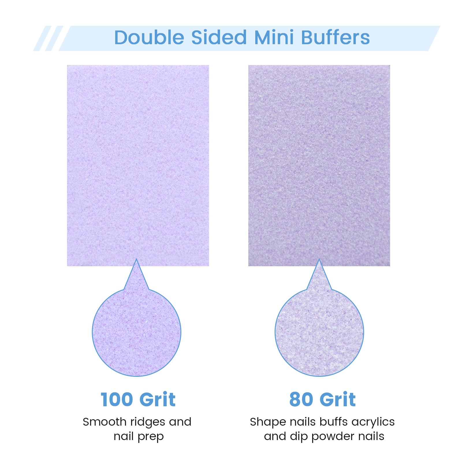 GAZEPPLUS nail buffer close-up shows rough surface for effective filing.