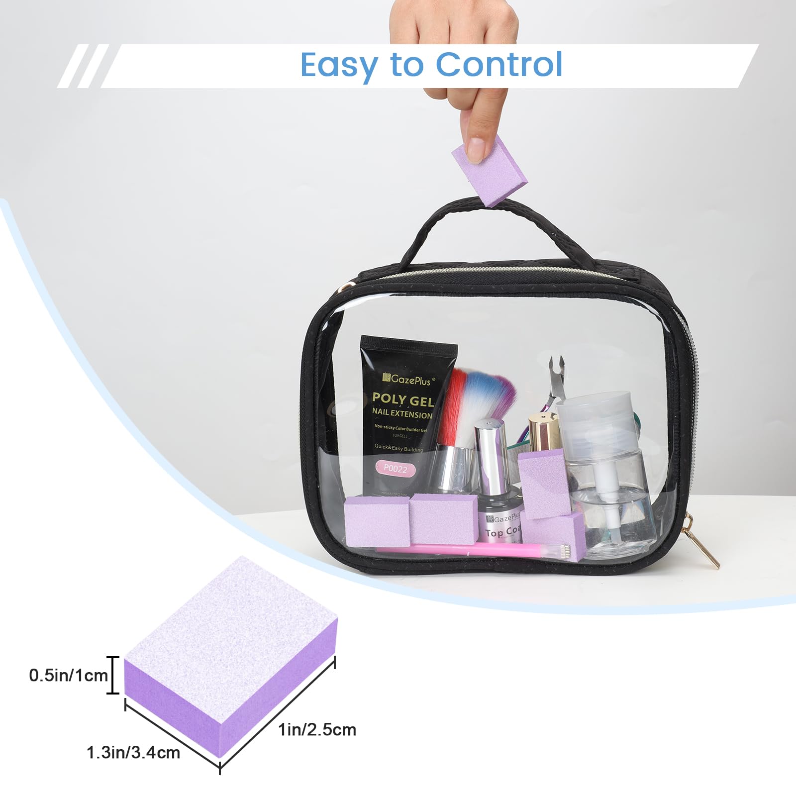 GAZEPPLUS compact 1.3-inch block offers precise cuticle work.
