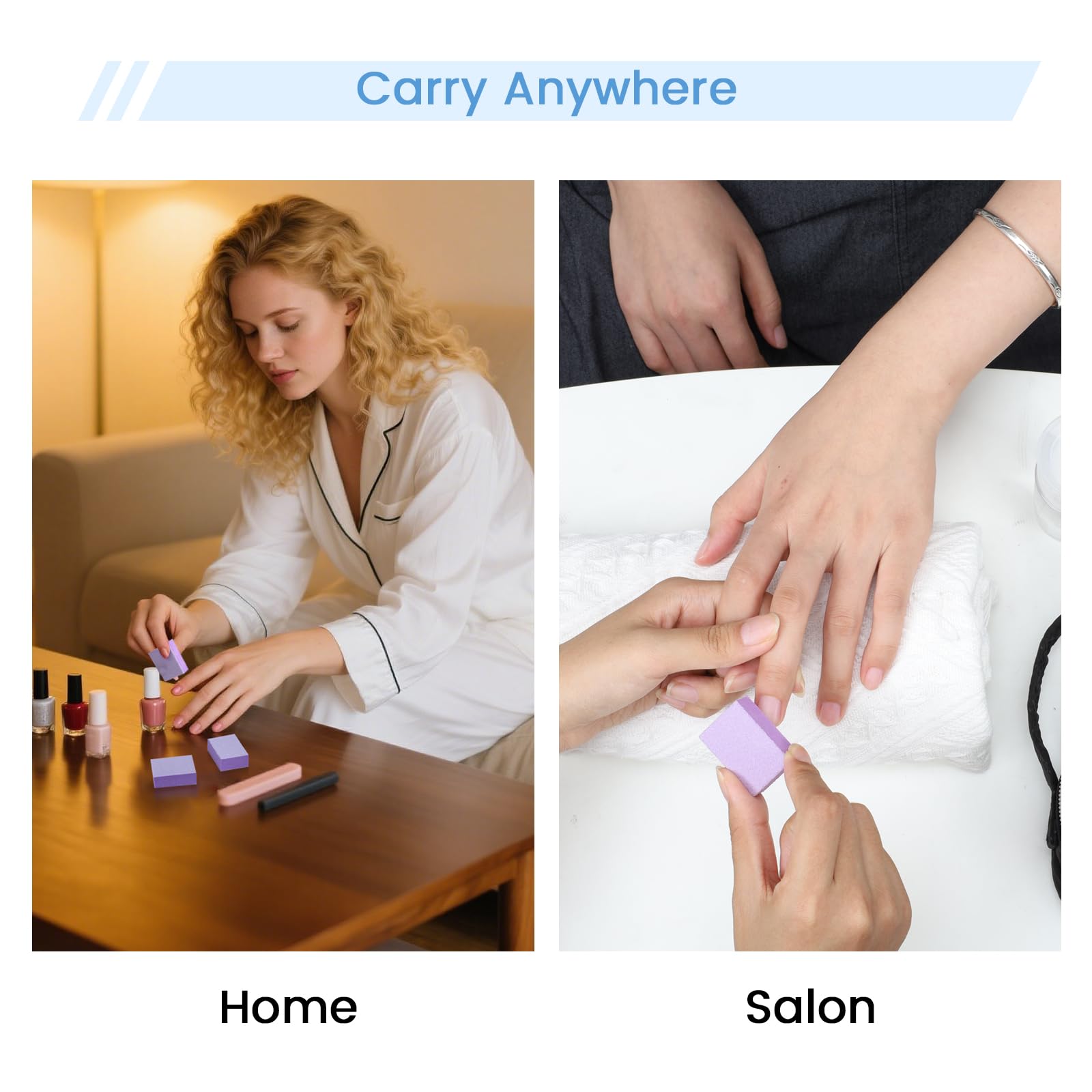 GAZEPPLUS versatile buffer works on natural nails and tips for multi-use buffing.