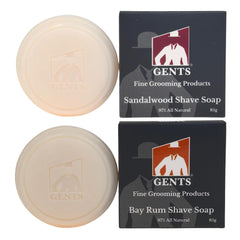 G.B.S men's shaving soap sandalwood round close-up showing rich lather for a smooth shave