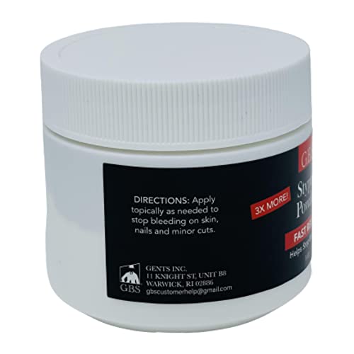 G.B.S Gents Styptic Powder measuring scoop enables precise application.