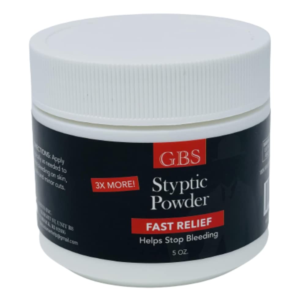 G.B.S Gents Styptic Powder sealed top for mess-free storage and travel use.