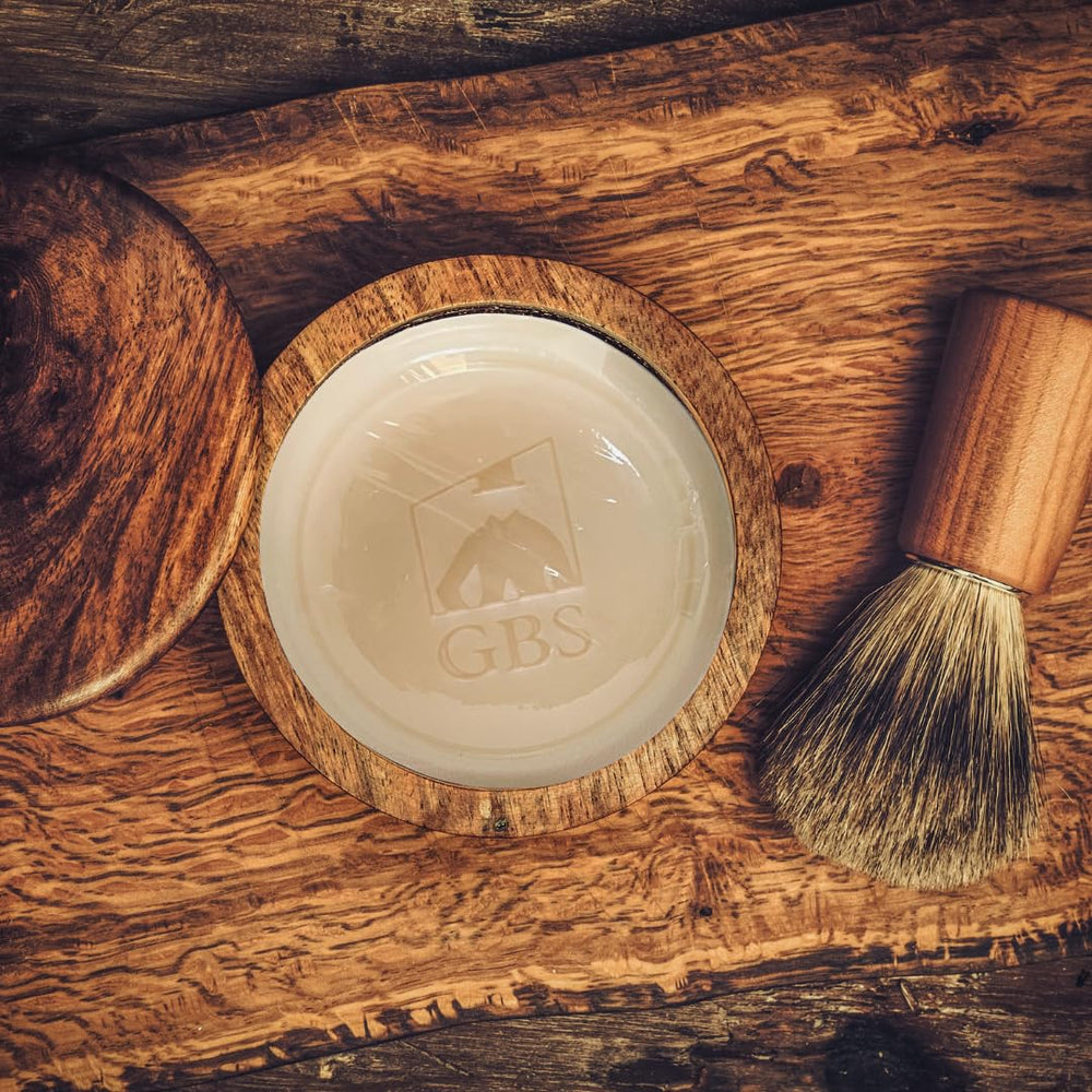 Travel-friendly 3oz soap bar from G.B.S GENTS for on-the-go shaving