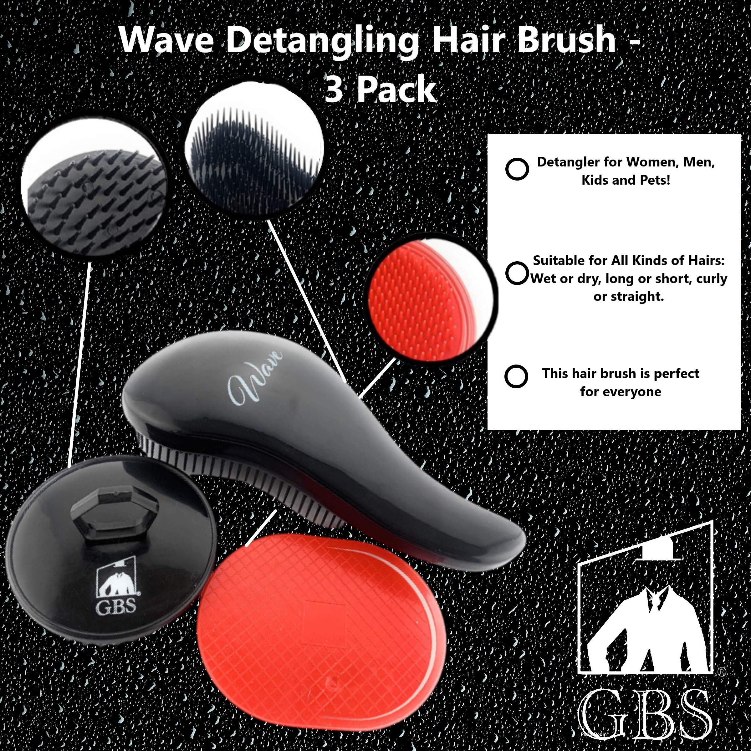 GBS Wave Detangling Brush travel friendly compact for on the go grooming