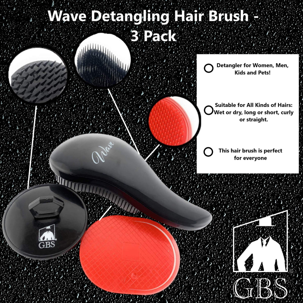 GBS Wave Detangling Brush travel friendly compact for on the go grooming