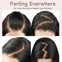 GBUN 13x6 lace front wig front view with seamless part
