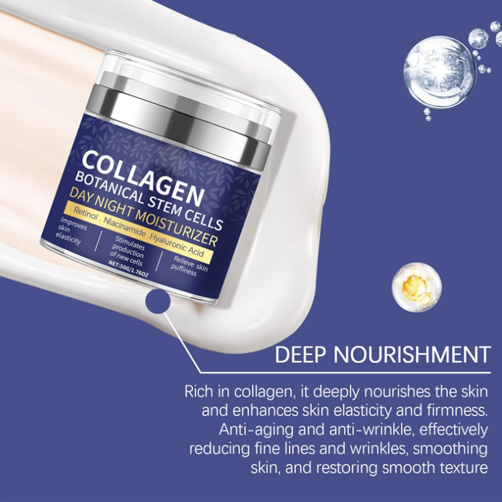 gcdat collagen moisturizer hyaluronic acid glow under soft lighting