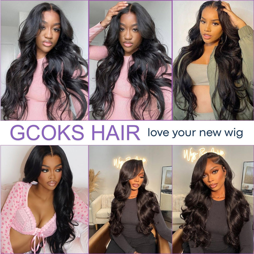 GCOKS pre-plucked hairline with baby hairs for realistic front framing.