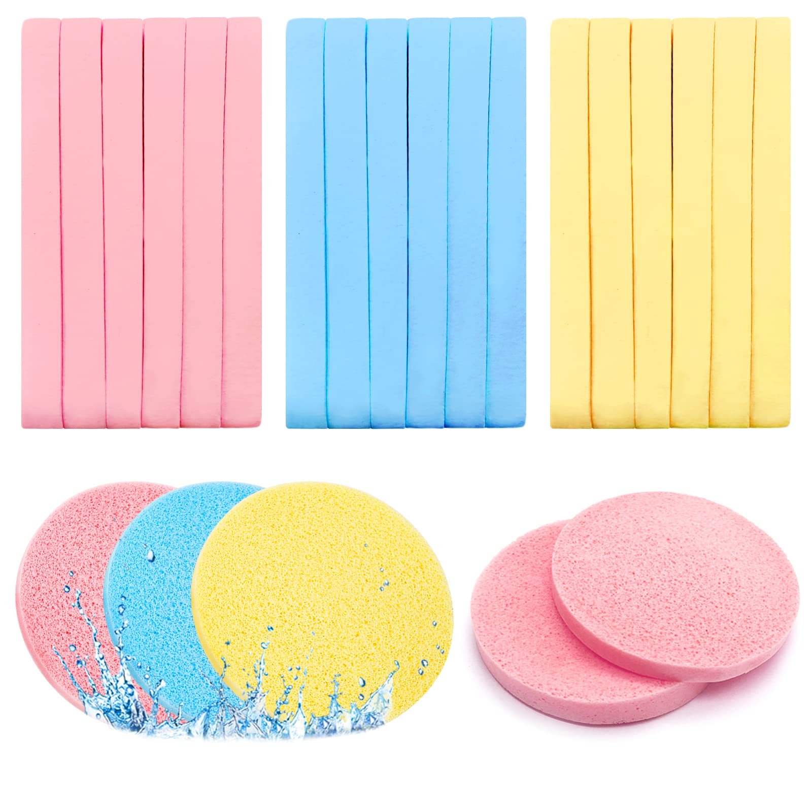Gddochn compressed facial sponge pink closeup showing soft texture for gentle makeup removal.