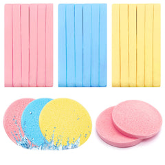Gddochn compressed facial sponge pink closeup showing soft texture for gentle makeup removal.