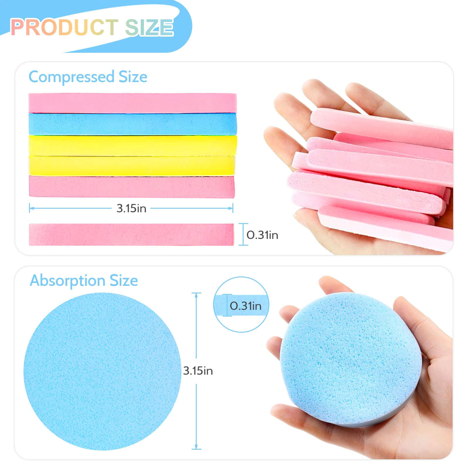 Gddochn compressed facial sponge yellow pack ideal for daily cleansing and exfoliation.