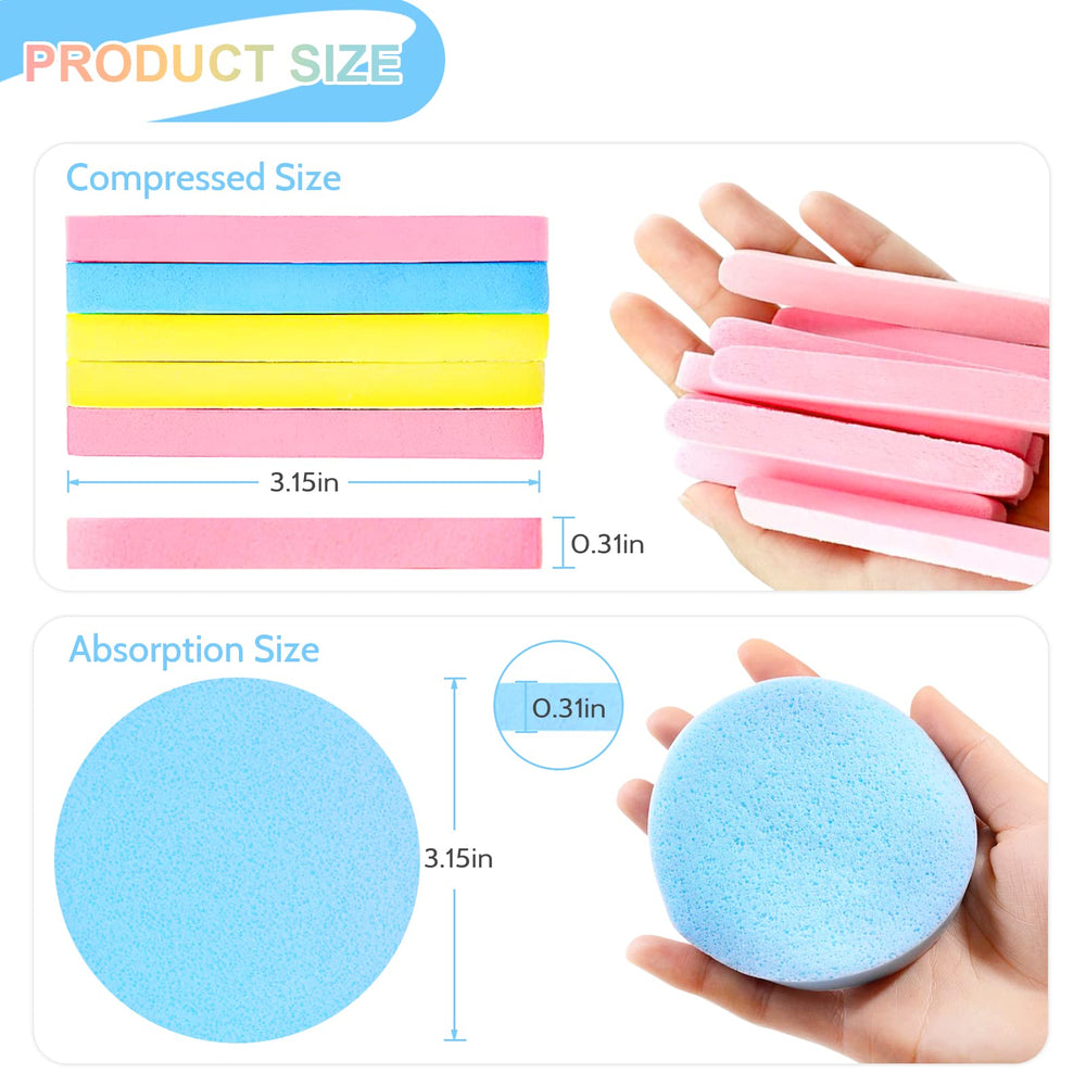 Gddochn compressed facial sponge yellow pack ideal for daily cleansing and exfoliation.
