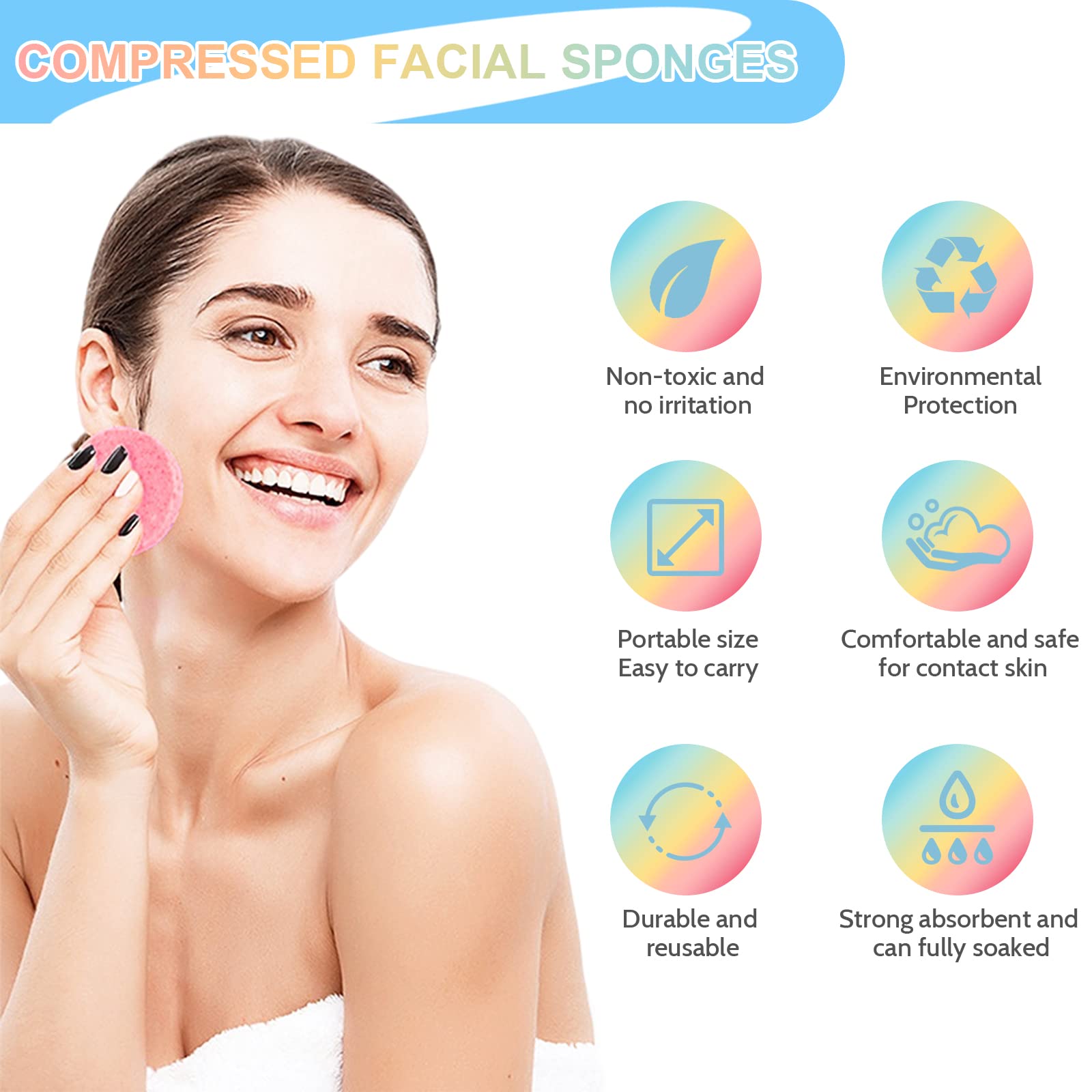 Gddochn makeup removal sponge helps cleanse skin without harsh scrubbing.
