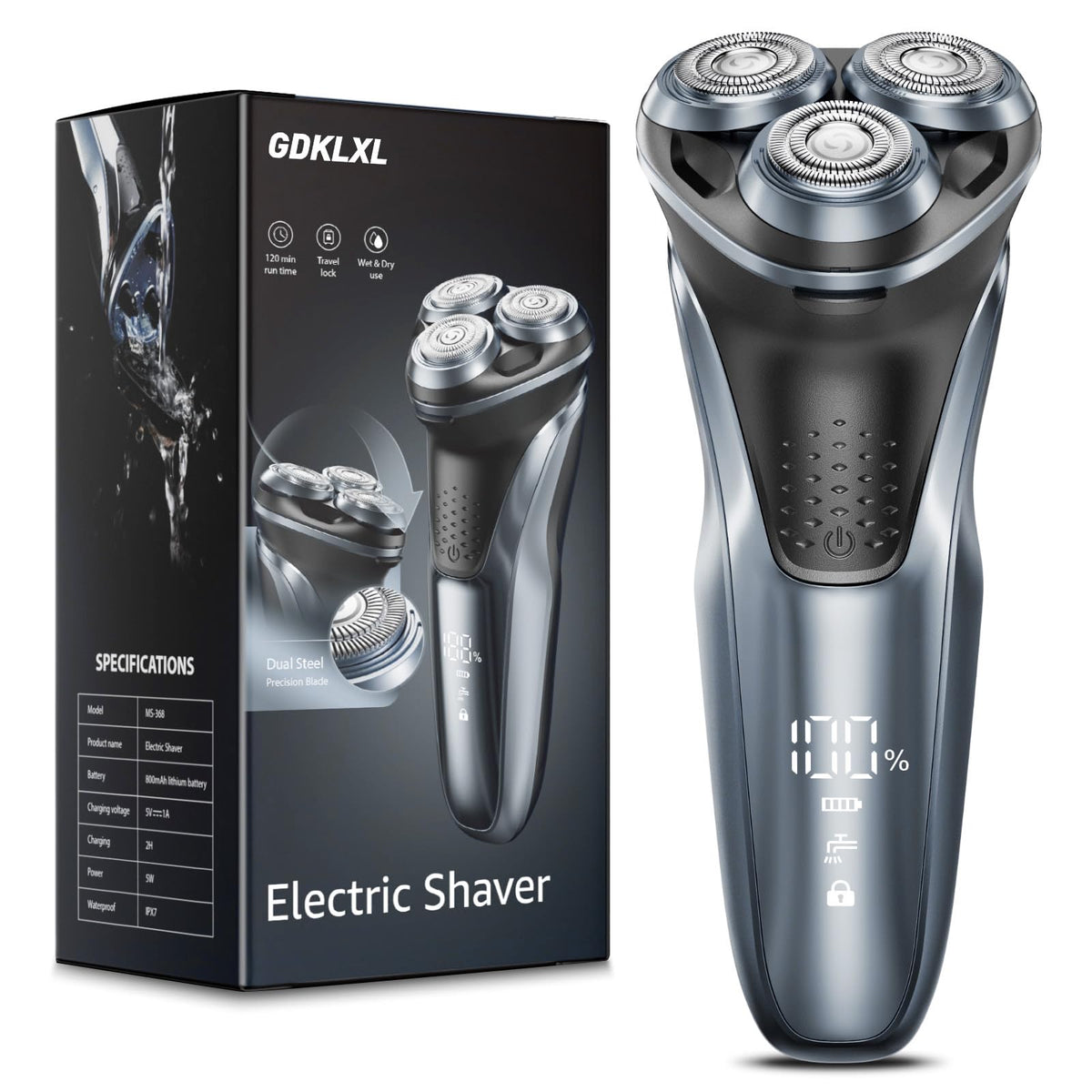GDKLXL rechargeable razor front view for a smooth, confident shave