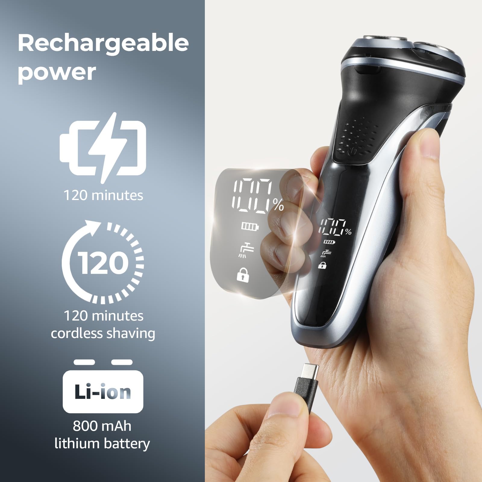 GDKLXL IPX7 waterproof view for shower-ready shaving