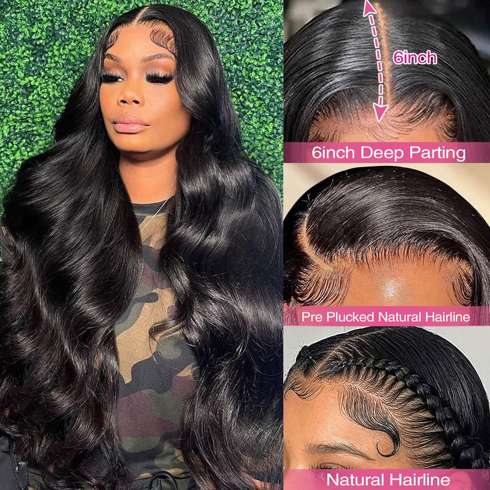 Gearina 200% density body-wave wig provides fuller, natural movement.