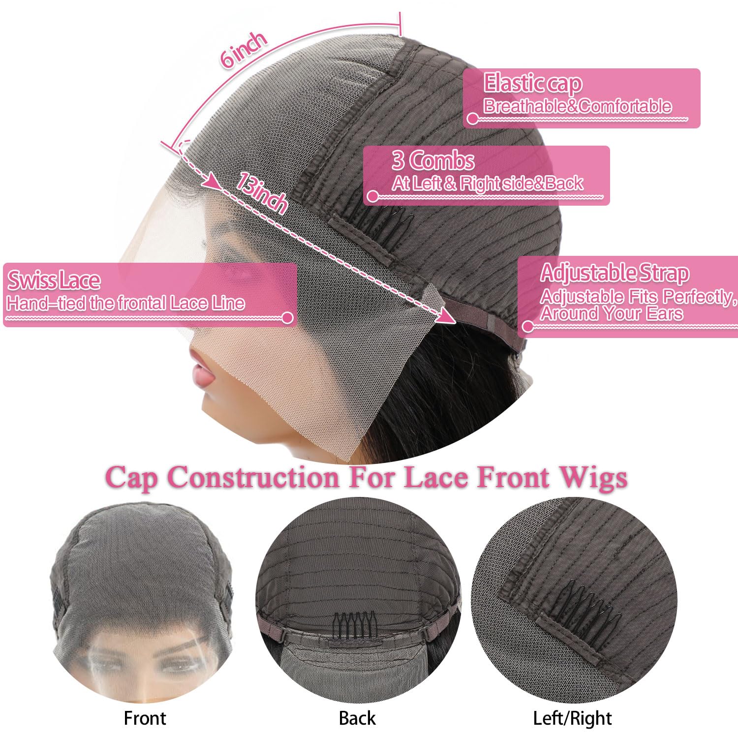Gearina baby-hair lace-front wig offers natural hairline details.
