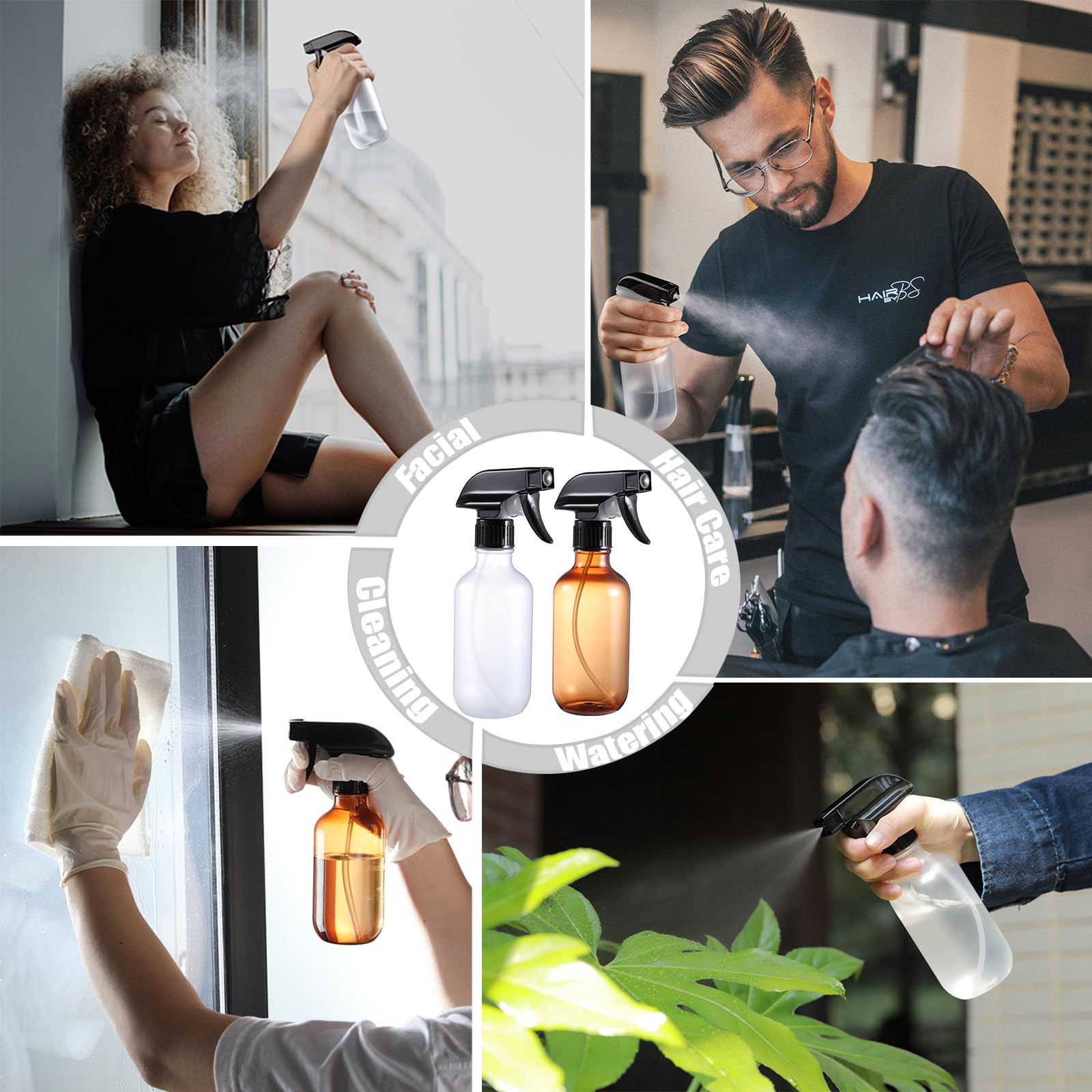 GearTrust ergonomic spray bottle offers comfortable grip during spraying.