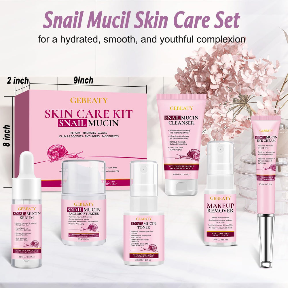 Gebeaty Snail Mucin Kit Hidratante: textura ligera y absorción rápida para piel seca