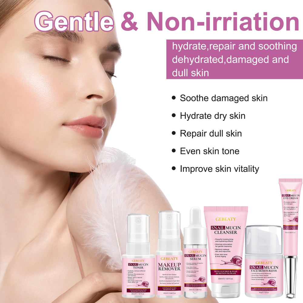 Gebeaty Snail Mucin Kit Serum: potencia la hidratación y mejora la textura