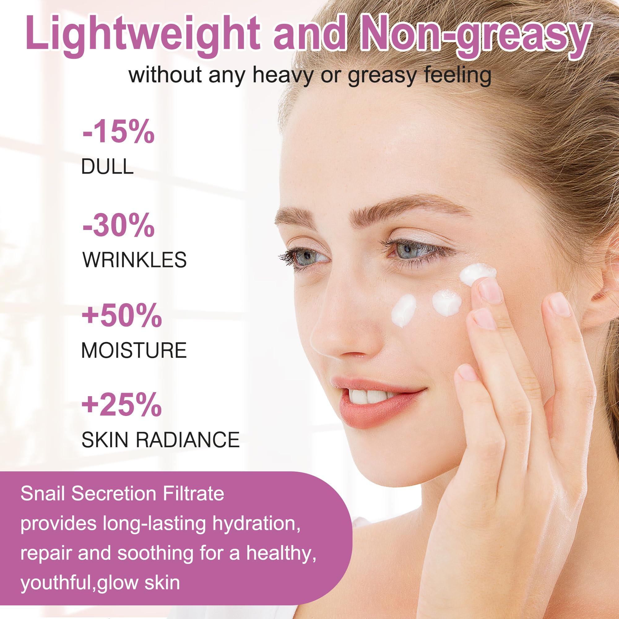 Gebeaty Snail Mucin Kit Textura Ligera: sensación fresca sin grasa