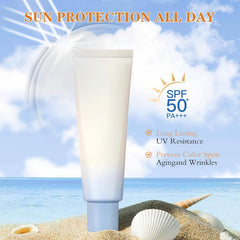 GEBUTP Relief Sun Organic Sunscreen SPF50 bottle for travel-friendly protection.