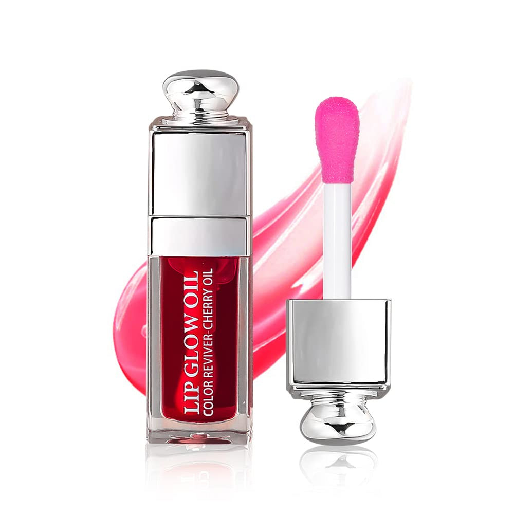 GECOMO Lip Glow Oil Cherry bottle with glossy finish for hydrated lips