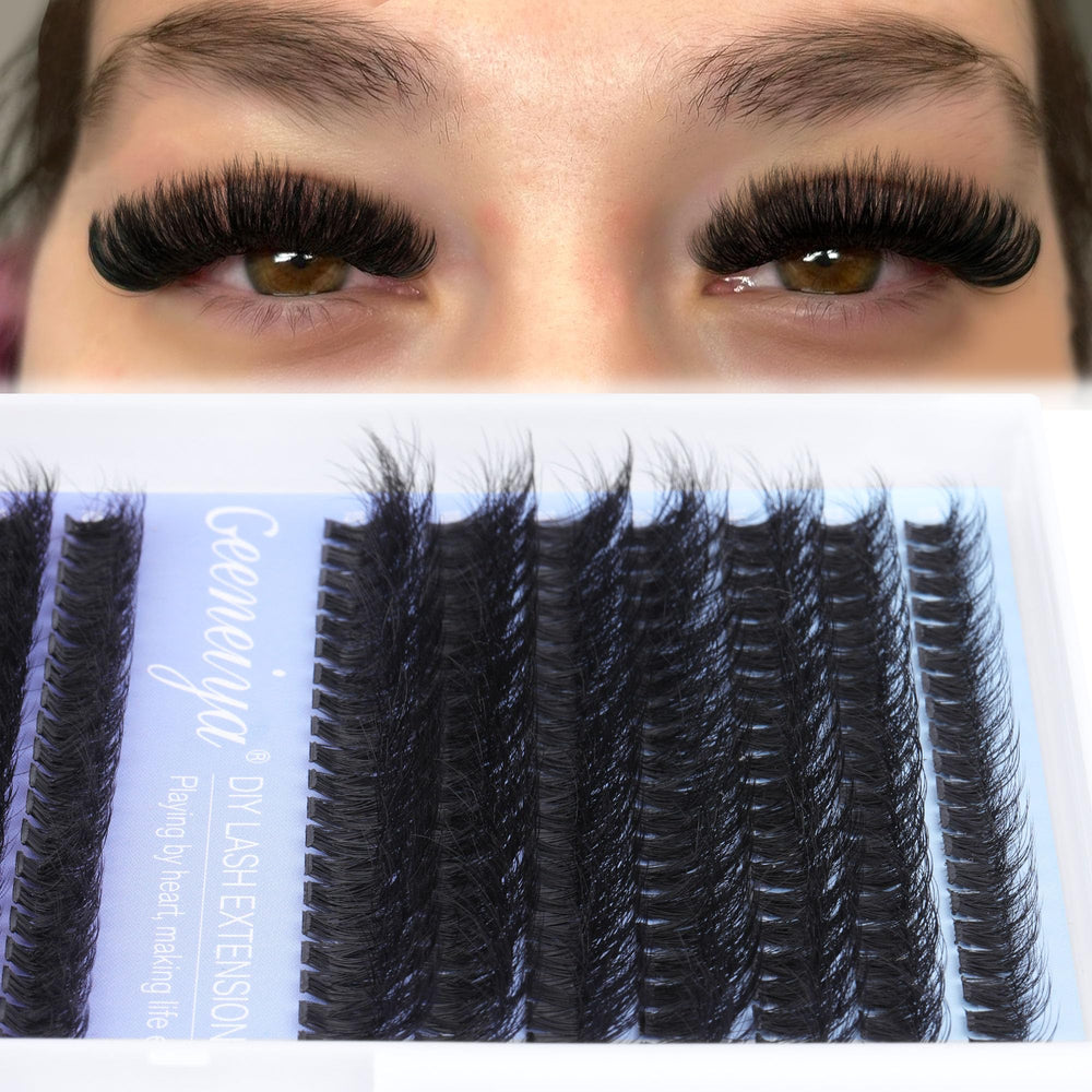 Geeneiya 10-18mm wide lashes image showing denser lash results