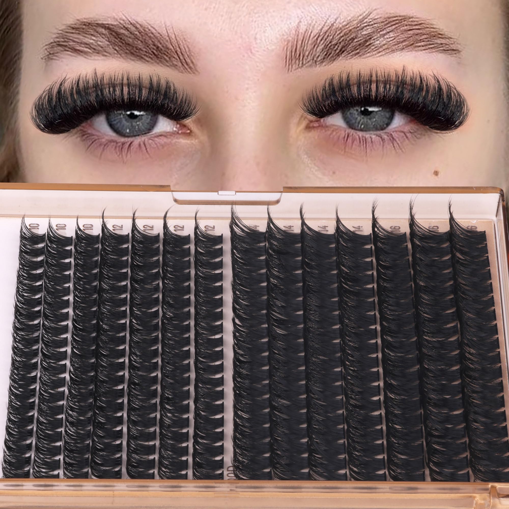 Geeneiya 16mm lash clusters for dramatic fullness