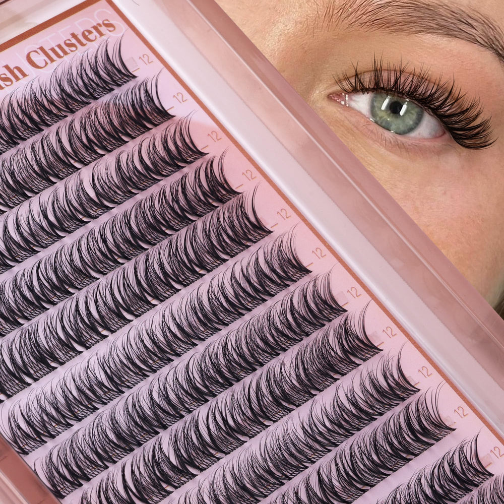 Geeneiya tips: use tweezers to apply clusters for a seamless look.