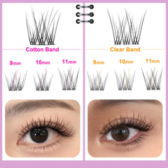 Geeneiya Black Cotton Band lash clusters provide a subtle eyeliner lift and comfortable wear.